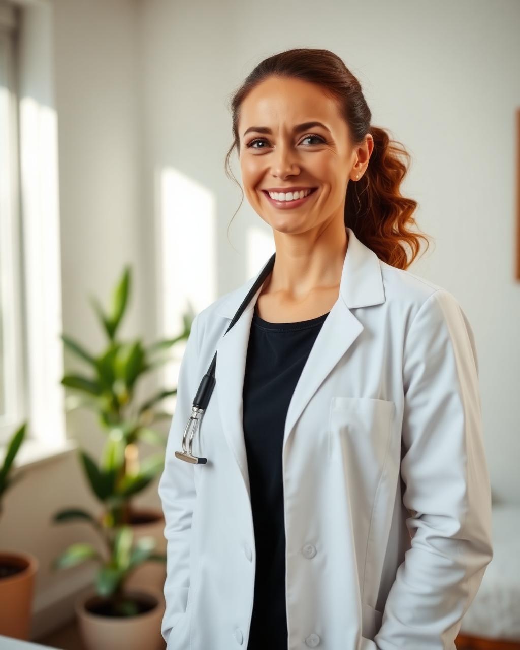 Dr. Elena Vance in her clinic